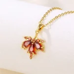 Autumn Flame Leaf Necklace - Image 5