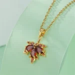 Autumn Flame Leaf Necklace - Image 4