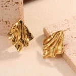 Crumpled Silk Studs Earrings - Image 6