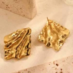 Crumpled Silk Studs Earrings - Image 7