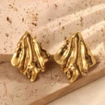Crumpled Silk Studs Earrings - Image 8
