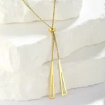 Lariat Tie Twin Drop Necklace