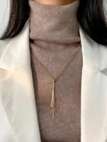 Lariat Tie Twin Drop Necklace - Image 7
