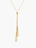 Lariat Tie Twin Drop Necklace - Image 5