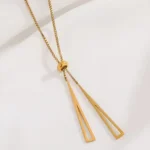 Lariat Tie Twin Drop Necklace - Image 2