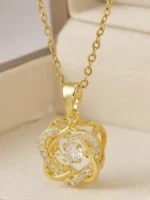 Promise Knot Heart Pendant Necklace - Image 5