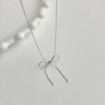Minimalist Silver Bow Necklace