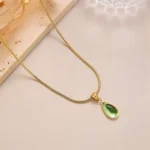 Peridot Drop Pendant Necklace - Image 3