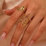 Ripple Effect Adjustable Finger Ring - Image 6