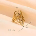 Ripple Effect Adjustable Finger Ring - Image 4