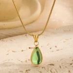 Peridot Drop Pendant Necklace - Image 6