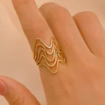 Ripple Effect Adjustable Finger Ring - Image 5