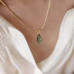 Peridot Drop Pendant Necklace - Image 4