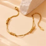 Golden Bubble Cluster Anklet - Image 2