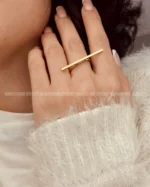 Axiom Gold Bar Finger Ring - Image 7