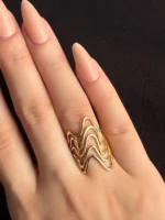 Ripple Effect Adjustable Finger Ring - Image 3