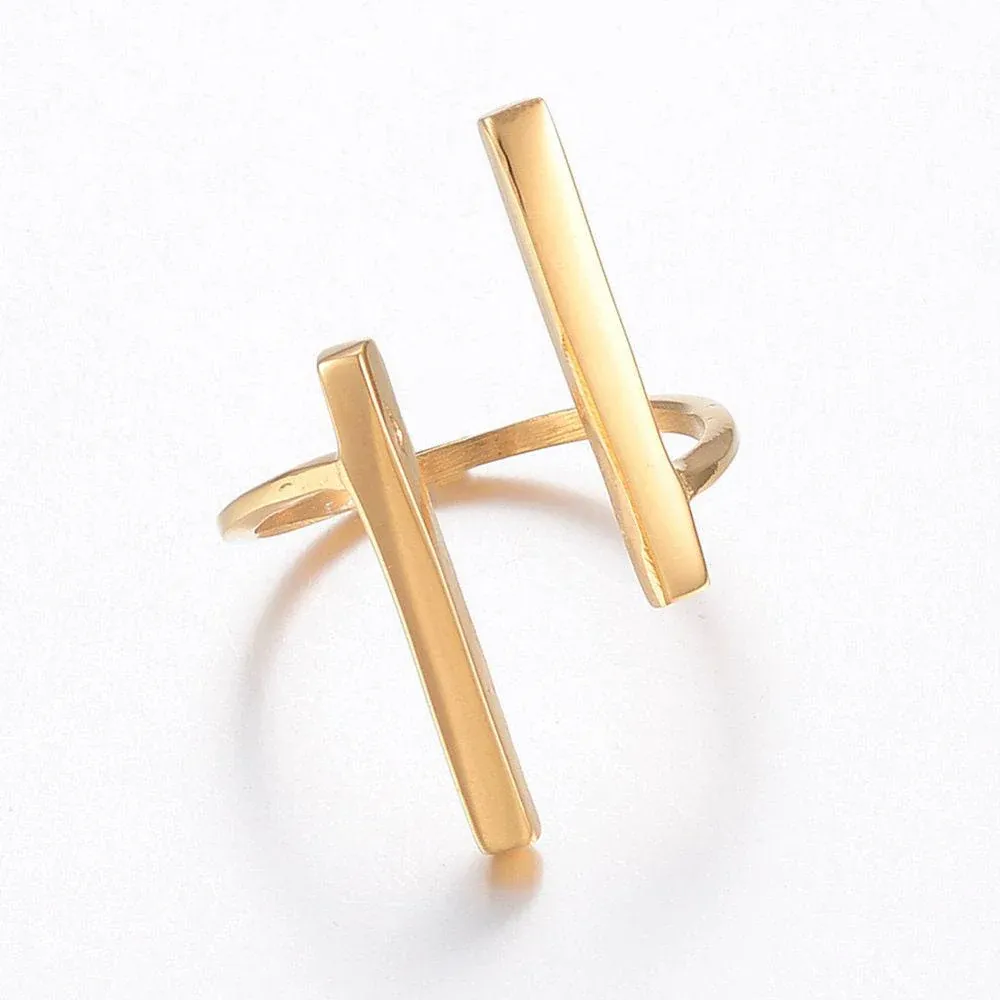 Twin Balance Bar Finger Ring - Image 5