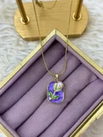 Antique Tulip Pendant Necklace - Image 3