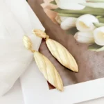 Ray Leaf Linear Drops Earring - Image 5
