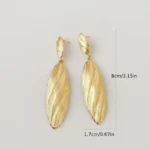 Ray Leaf Linear Drops Earring - Image 6