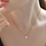 Alabaster Frame Pendant Necklace - Image 3