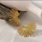 Solar Ray Pleat Earring - Image 2