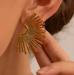 Solar Ray Pleat Earring - Image 3