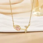 Blushing Tulip Pendant Necklace