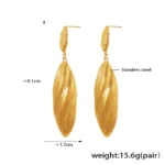 Ray Leaf Linear Drops Earring - Image 8