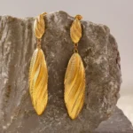 Ray Leaf Linear Drops Earring - Image 7