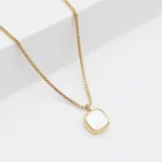Alabaster Frame Pendant Necklace
