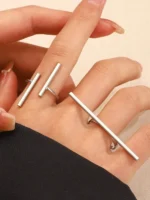 Linear Edge Duo Ring Set - Image 5
