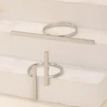 Linear Edge Duo Ring Set