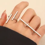 Linear Edge Duo Ring Set - Image 2
