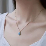 Aqua Tideglass Pendant Necklace - Image 4