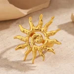 Solar Spiral Statement Adjustable Ring