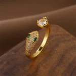 Emerald Viper Open Band Adjustable Ring