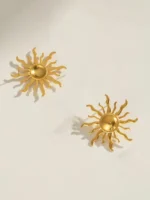 Auric Sun Ray Stud Earrings - Image 3