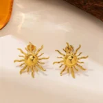Auric Sun Ray Stud Earrings - Image 2