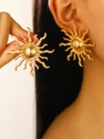 Auric Sun Ray Stud Earrings - Image 5