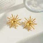 Auric Sun Ray Stud Earrings