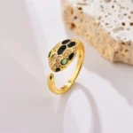 Noir Head Serpent Adjustable Ring