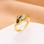 Noir Head Serpent Adjustable Ring - Image 2