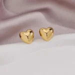 Chunky Love Heart Earrings - Image 2