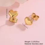 Chunky Love Heart Earrings - Image 4