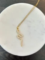 Pave Serpent Charm Necklace - Image 3