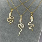 Pave Serpent Charm Necklace - Image 4