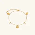 Seashell Crystal Charm Anklet - Image 5