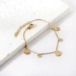 Seashell Crystal Charm Anklet - Image 3