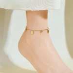 Seashell Crystal Charm Anklet - Image 2
